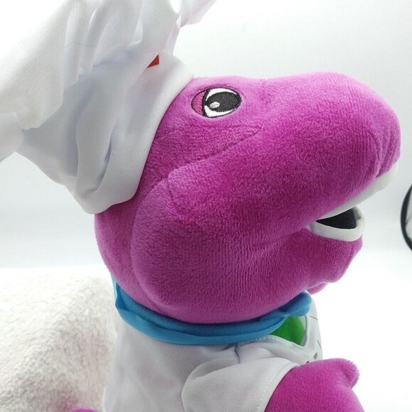 Chef Barney 12 in. Plush Toy Fisher Price Mattel 2017 - Child Hat Not Included - Picture 2 of 11